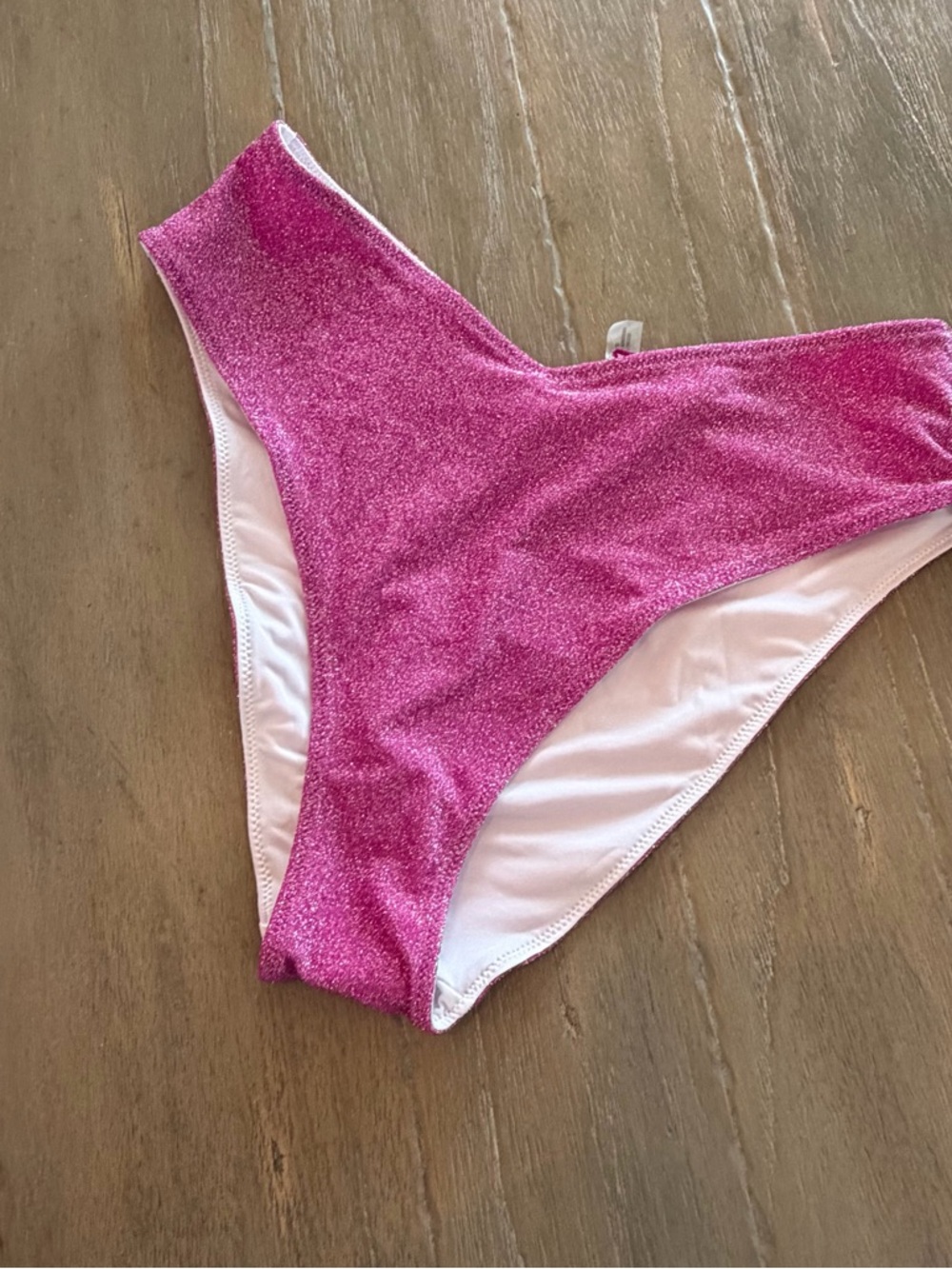 PINK Victoria's Secret Shimmery Hot Pink Bikini Bottoms - Picture 4 of 7